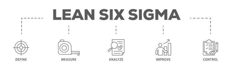 lean six sigma banner web icon vector illustration concept for process improvement with icon of defi