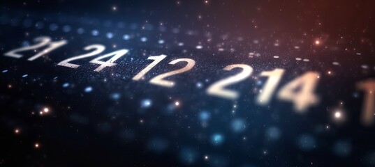 Aufkleber - Number code system machine learning visualization technology background. Generative AI technology.