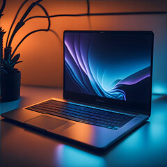 laptop computer with concept