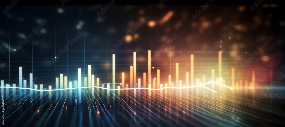 Business chart trader stock market chart. Diagram indicator shiny glow ...
