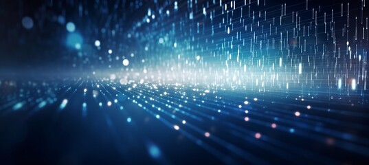 Leinwandbilder - Digital internet data flow visualization system technology background. Generative AI technology.