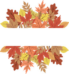 Wall Mural - Wreath with Autumn leaves in isolated background. Vector illustration