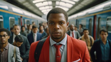 Exit At The Station, Arrival At The Platform, Leaving The Station Building, In A Suit, Young Adult People, Man, Commuting To Work