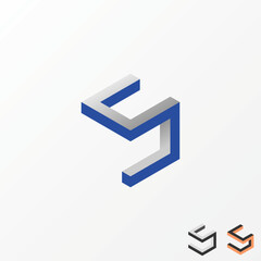 Poster - letter 5 or S font in hexagon line Image graphic icon logo design abstract concept vector stock. Can be used as a symbol associated with initial or number.