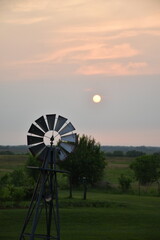 Canvas Print - Windmill Sunset