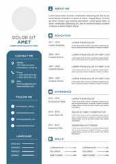 Wall Mural - professional curriculum vitae template vector