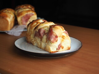 Wall Mural - bacon and cheese bread loaf