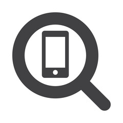 Poster - search device icon with outlined and minimalist style use for ui and interface button