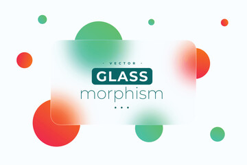 Poster - geometric glassmorphism wallpaper with reflection effect on frosted