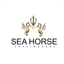 A Seahorse Animal Logo With Design Vector Illustration