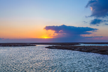 Wall Mural - sunrise over the river