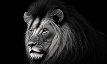 Black And White Version Of A Lion.