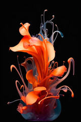 Poster - Abstract floral graphic made of dreamy colored liquids