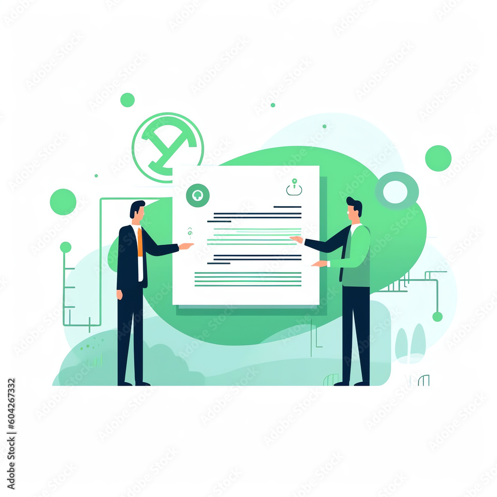 Electronic contract or digital signature concept in isometric vector ...