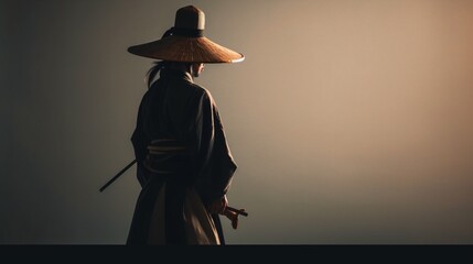 Canvas Print - Samurai Warrior. Designed using generative ai.