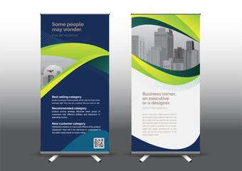 Wall Mural - RollUp template vector illustration, Designed for style applied to the expo. Publicity banners, business model vertical.	