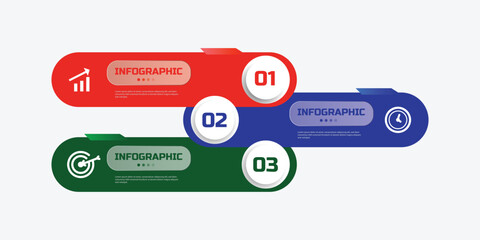 Poster - Step infographic banner element design vector template