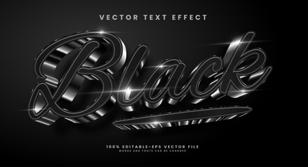 Wall Mural - Black editable text style effect. Vector text effect, with luxury concept.
