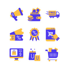 Poster - Ecommerce and Shopping Icons Set in Duotone Style Icon