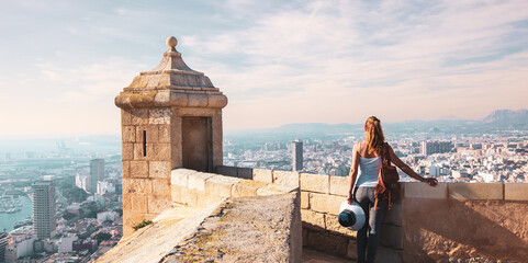 Wall Mural - Tour tourism in Spain, Alicante Santa Barba castle, Costa blanca