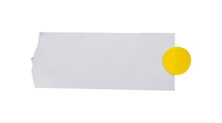 Poster - Ripped paper with round yellow label sticker isolated. Blank paper for mockups and copy space