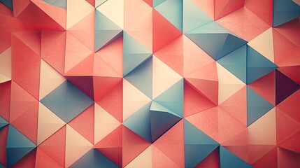 An abstract geometric pattern background of pastel shades captured with a wide-angle lens at midday, displaying a minimalist style using cross-processed film for - Generative ai