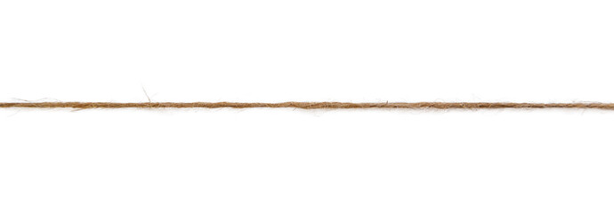 thread burlap isolate on white background. selective focus. old.