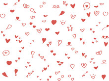 かわいい手書きのハートのアイコン　Cute Hand Drawn Heart Icon Set