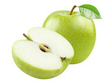 Delicious green apples cut out