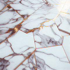 Marble floor tiles. White gold natural marble pattern texture background. Interiors marble stone wall design. Generative AI