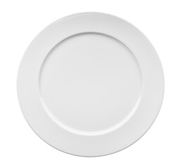 Empty white plate isolated on transparent background. PNG