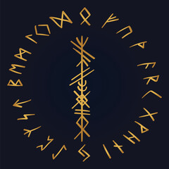 Wall Mural - Runic Circle Norse Altar vector	