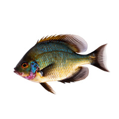 Wall Mural - side view of Bluegill fish on transparent background, Generative ai  