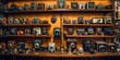 © koldunova - Impressive collection of vintage cameras displayed on wooden shelf with carefully maintained, concept of Photography nostalgia, created with Generative AI technology