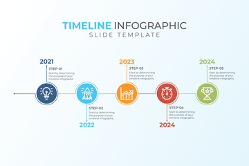 Abstract business infographics template with 10 circles on timeline diagrams in white color background