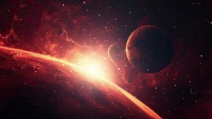 Galaxy and Nebula. Abstract space background. Endless universe with stars and galaxies in outer space. Cosmos art. Motion design.