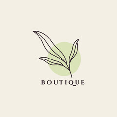 Wall Mural - botanical plant leaf flower beauty logo design illustration