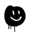 graffiti cute smiling black icon over white