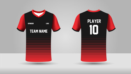 Poster - T-shirt sport design template, uniform front and back view