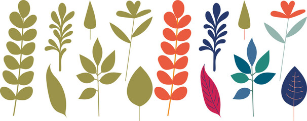 Wall Mural - plants in doodle style isolated vector