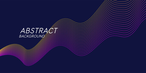 Poster - Abstract background with dynamic waves. Vector illustration.