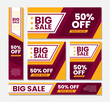 Set big sale banner template flat design
