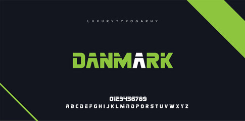 danmark, an elegant alphabet font and number. premium uppercase fashion design typography. vector il