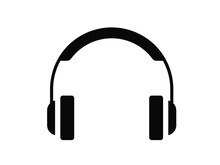 Headphones Icon Vector Silhouette Glyph Black Isolated On Trendy Gradient Background,headphone Symbol Icon. 
