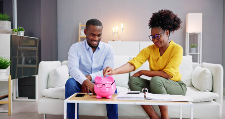 Poster - Happy African Couple Doing Retire Finances Plan