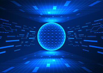 Poster - Data processor technology background with circuits It works to gather large amounts of internet network information and display it. It is a modern technology that helps to work quickly and efficiently