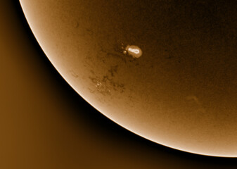 Wall Mural - inverted sun with burning surface and sunspots