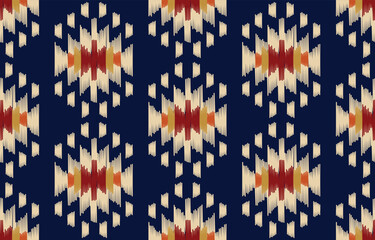 Wall Mural - Ethnic abstract ikat art. Seamless pattern in tribal, folk embroidery, and Mexican style. Aztec geometric art ornament print. Design for carpet, wallpaper, clothing, wrapping, fabric, cover, textile.
