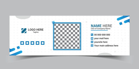 Wall Mural - Corporate Email signature template or email footer vector template