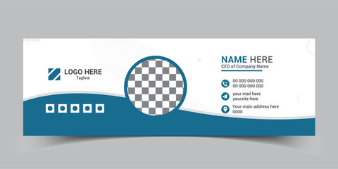 Wall Mural - Corporate Email signature template or personal social media cover design and email footer vector template